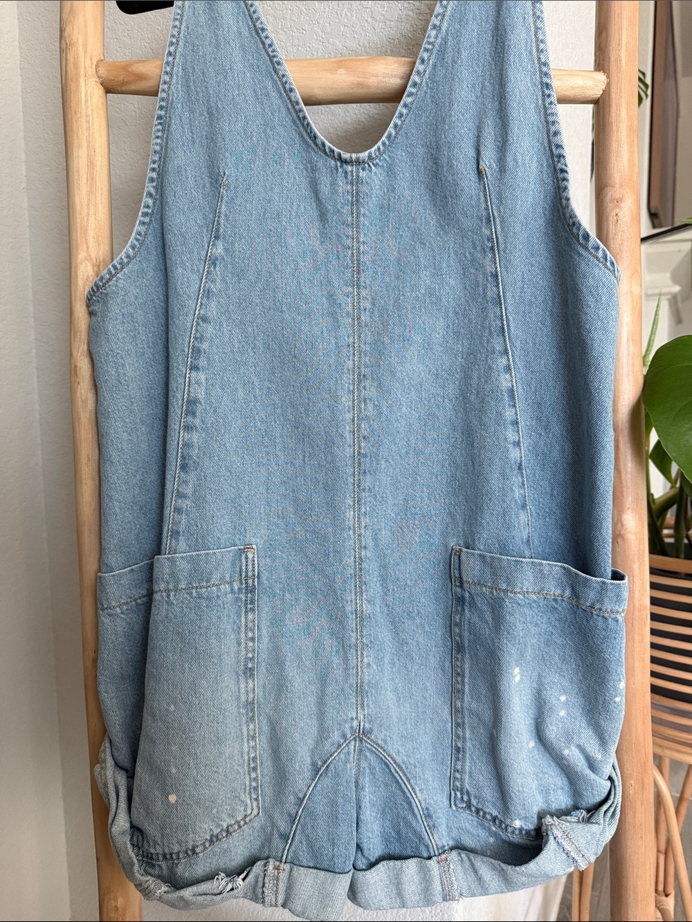 Free People High Roller Denim Short Overall size Small - Picture 3 of 5